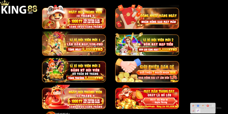 Khuyến mãi dịp lễ cực sốc cùng King88